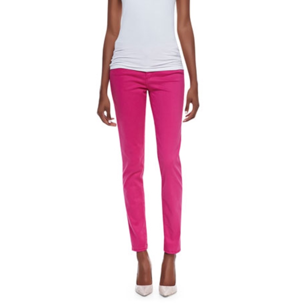 AG The Prima Mid-Rise Cigarette Magenta Jeans